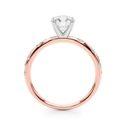 Heirloom Sidestone Round Diamond Engagement Ring in 10K/14K gold and platinum with certified lab-grown or natural diamonds
