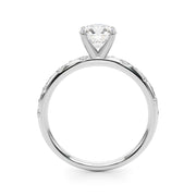 Heirloom Sidestone Round Diamond Engagement Ring in 10K/14K gold and platinum with certified lab-grown or natural diamonds