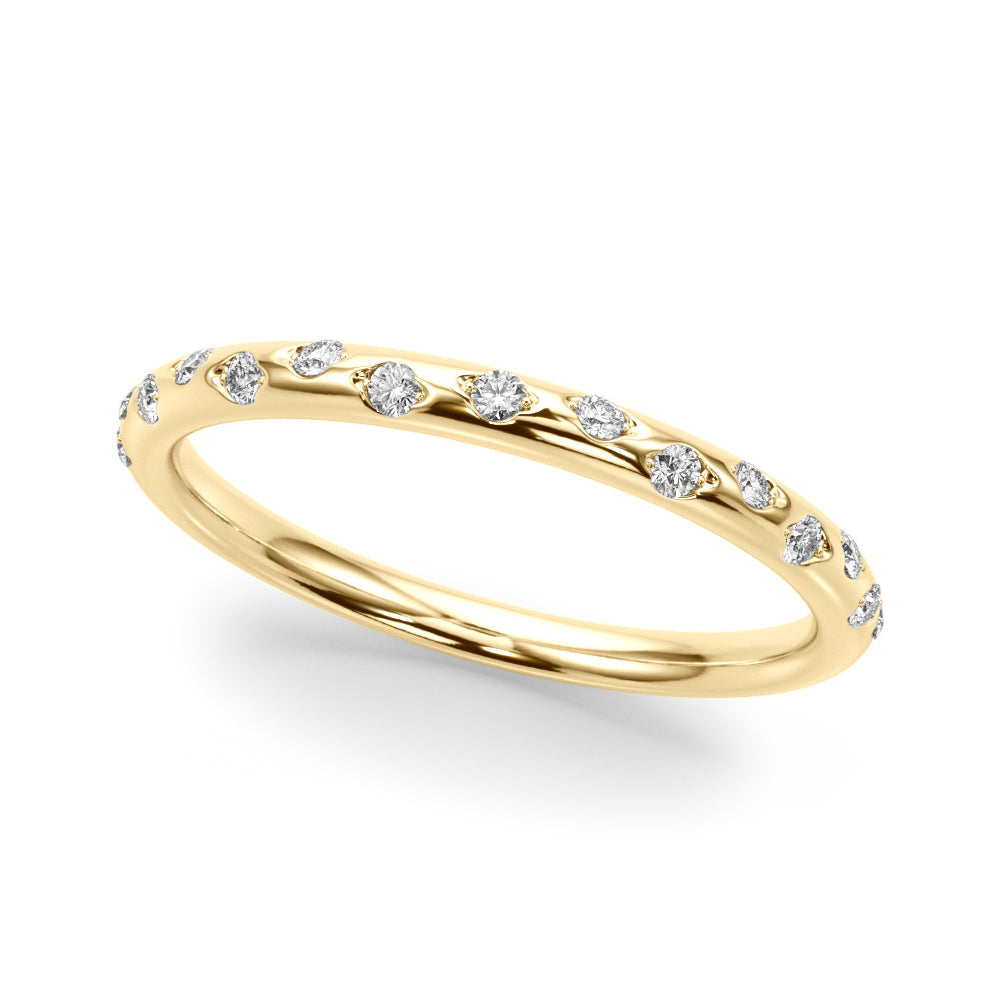 Scattered Diamond Half Eternity Ring in 10K/14K gold and platinum with certified lab-grown or natural diamonds