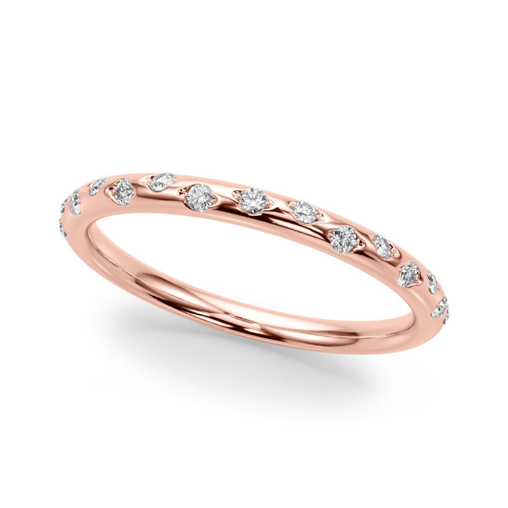 Scattered Diamond Half Eternity Ring in Gold & Platinum
