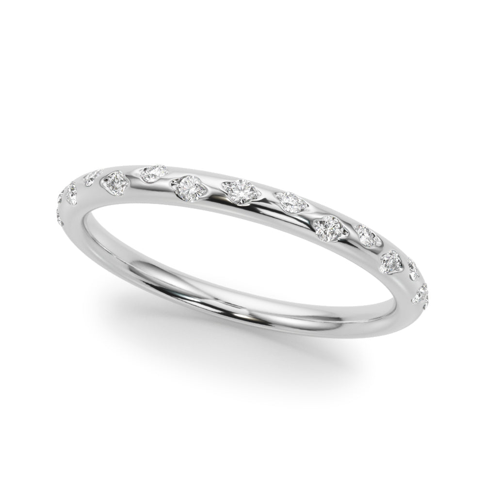 Scattered Diamond Half Eternity Ring in Gold & Platinum