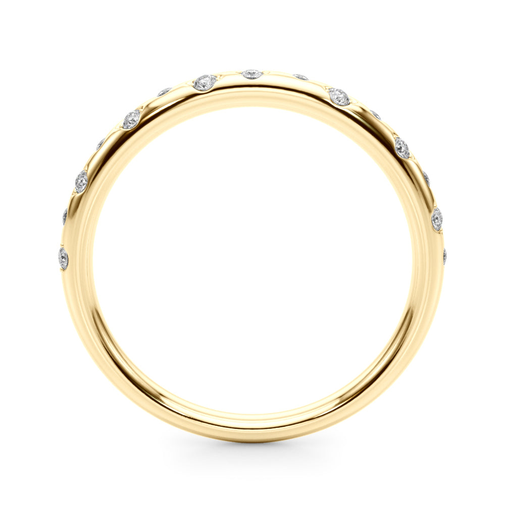 Scattered Diamond Half Eternity Ring in Gold & Platinum