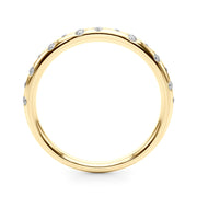 Scattered Diamond Half Eternity Ring in Gold & Platinum