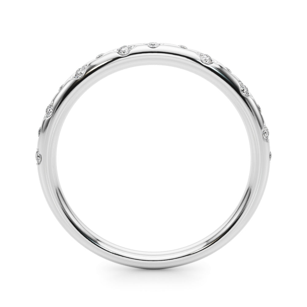 Scattered Diamond Half Eternity Ring in Gold & Platinum