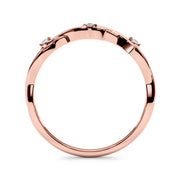 Nature Inspired Twisting Half Eternity Ring in Gold & Platinum