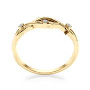 Nature Inspired Twisting Half Eternity Ring in Gold & Platinum