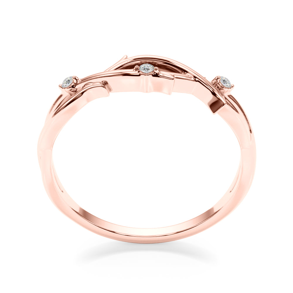 Nature Inspired Twisting Half Eternity Ring in Gold & Platinum