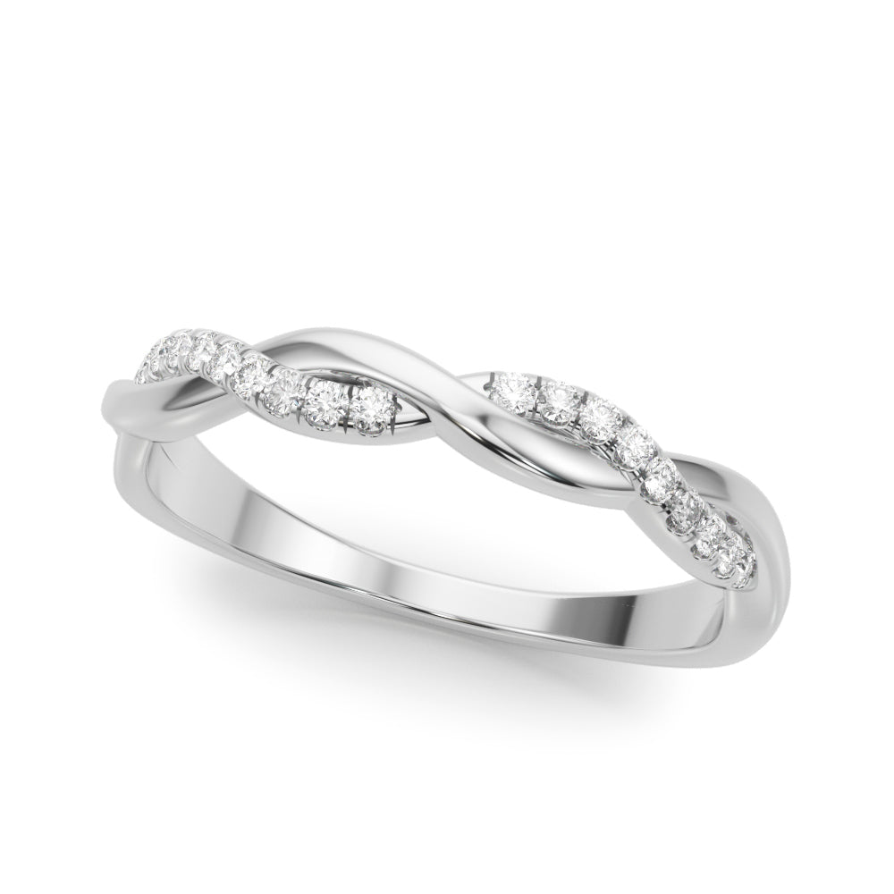 Twisted Diamond Half Eternity Ring in Gold & Platinum