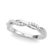 Twisted Diamond Half Eternity Ring in Gold & Platinum