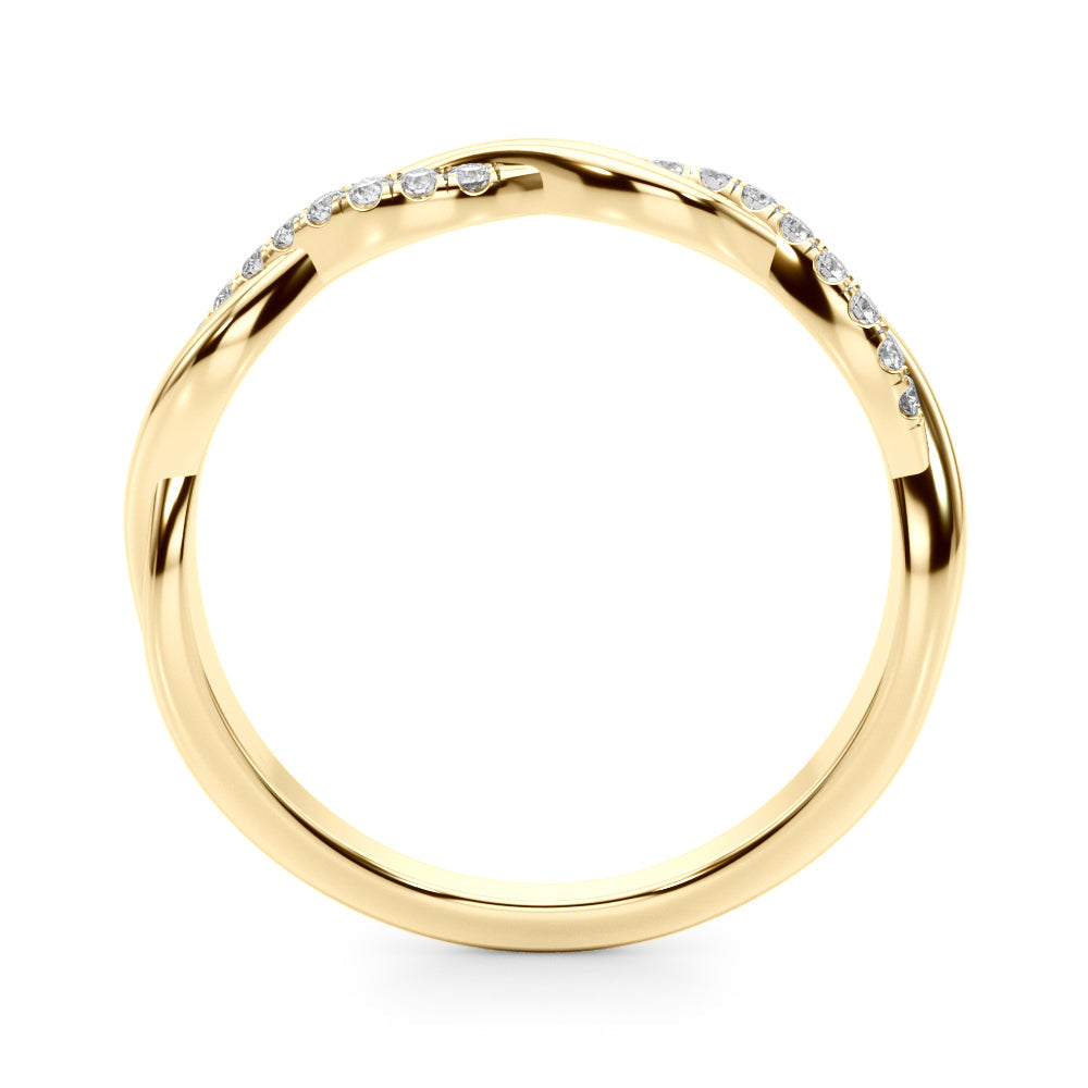 Twisted Diamond Half Eternity Ring in Gold & Platinum