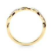 Twisted Diamond Half Eternity Ring in Gold & Platinum