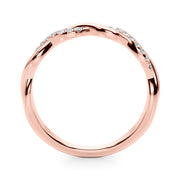 Twisted Diamond Half Eternity Ring in Gold & Platinum