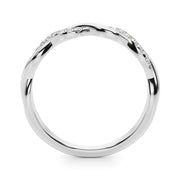 Twisted Diamond Half Eternity Ring in Gold & Platinum