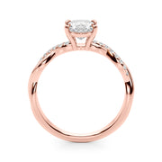 Adored Center Oval Diamond Engagement Ring in 10K/14K gold and platinum with certified lab-grown or natural diamonds