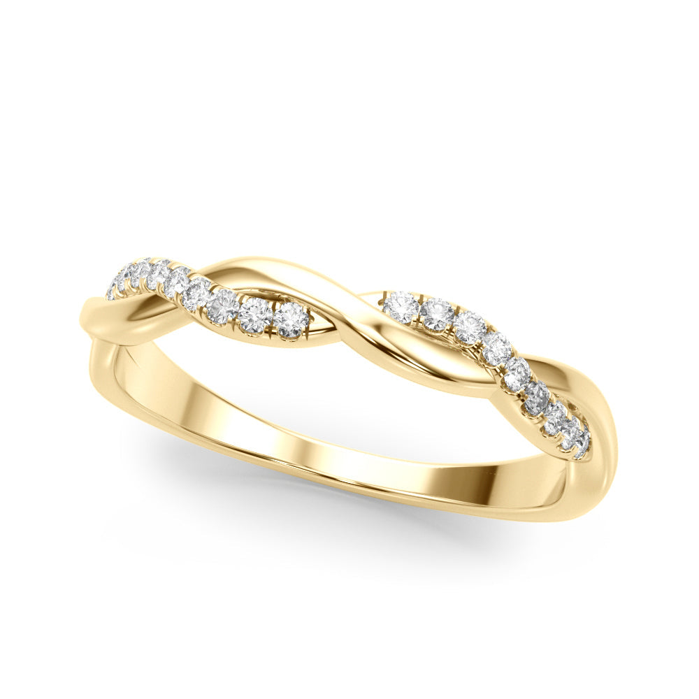 Twisting Half Eternity Ring in 10K/14K gold and platinum with certified lab-grown or natural diamonds