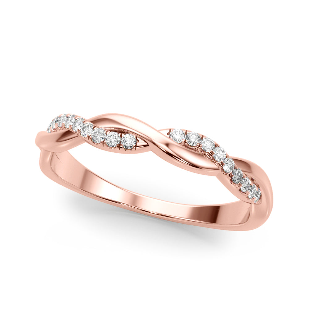 Twisting Half Eternity Ring in Gold & Platinum
