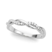 Twisting Half Eternity Ring in Gold & Platinum