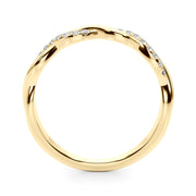 Twisting Half Eternity Ring in Gold & Platinum