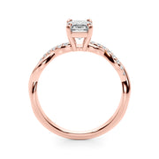 Resplendent Cut Center Emerald Diamond Engagement Ring in 10K/14K gold and platinum with certified lab-grown or natural diamonds