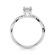 Resplendent Cut Center Emerald Diamond Engagement Ring in 10K/14K gold and platinum with certified lab-grown or natural diamonds