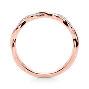 Twisting Accented Half Eternity Ring in Gold & Platinum