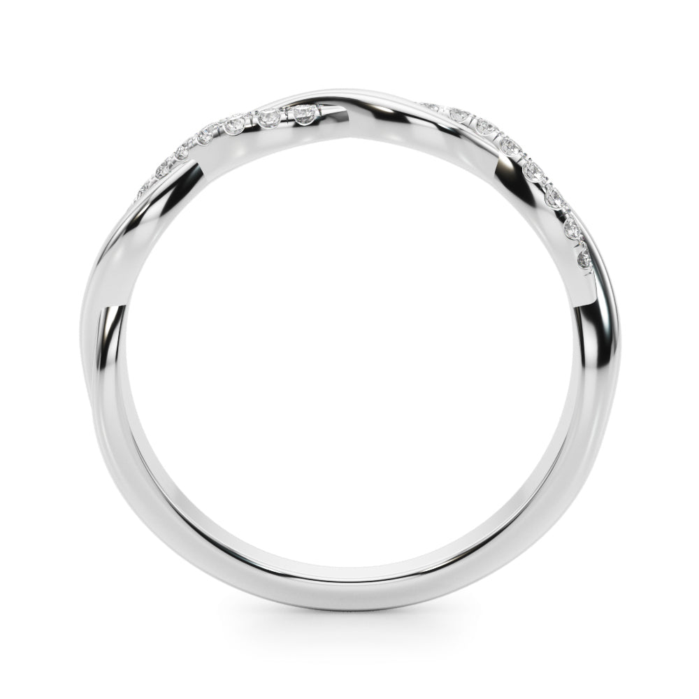 Twisting Accented Half Eternity Ring in Gold & Platinum