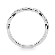 Twisting Accented Half Eternity Ring in Gold & Platinum