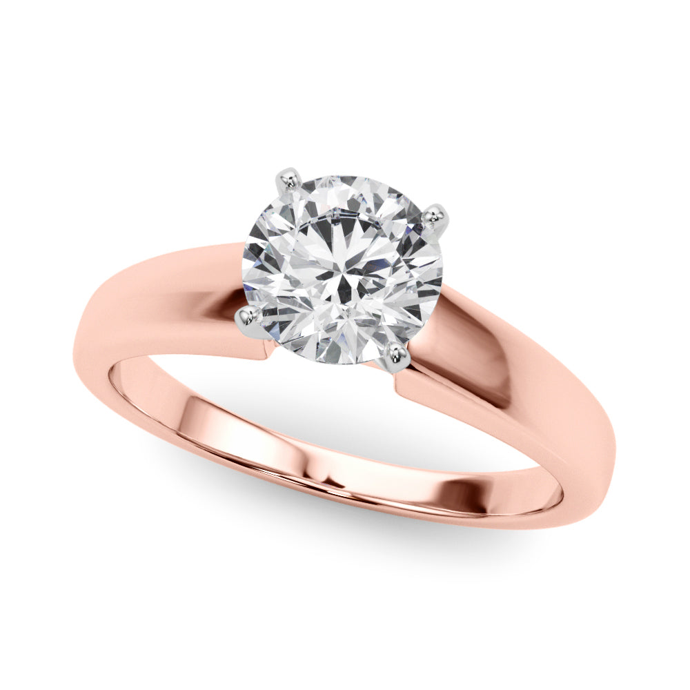 Iconic Remount Round Diamond Engagement Ring in 10K/14K gold and platinum with certified lab-grown or natural diamonds