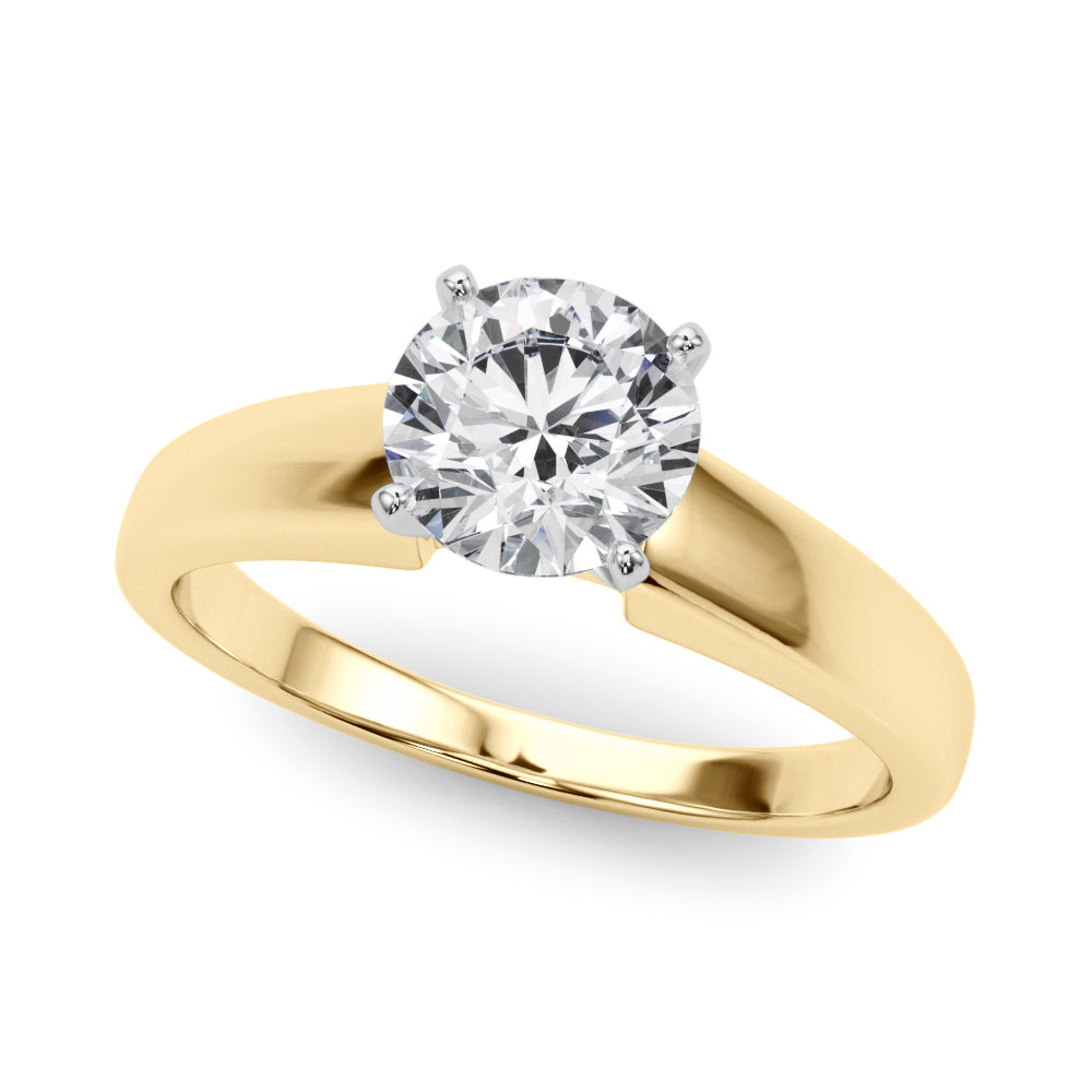 Iconic Remount Round Diamond Engagement Ring in 10K/14K gold and platinum with certified lab-grown or natural diamonds