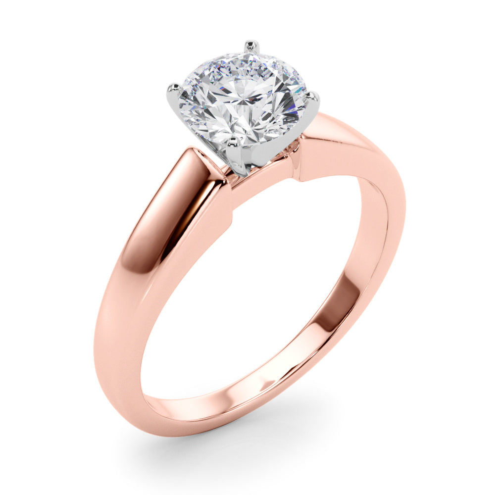 Iconic Remount Round Diamond Engagement Ring in 10K/14K gold and platinum with certified lab-grown or natural diamonds