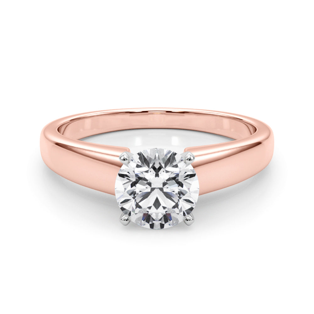 Iconic Remount Round Diamond Engagement Ring in 10K/14K gold and platinum with certified lab-grown or natural diamonds
