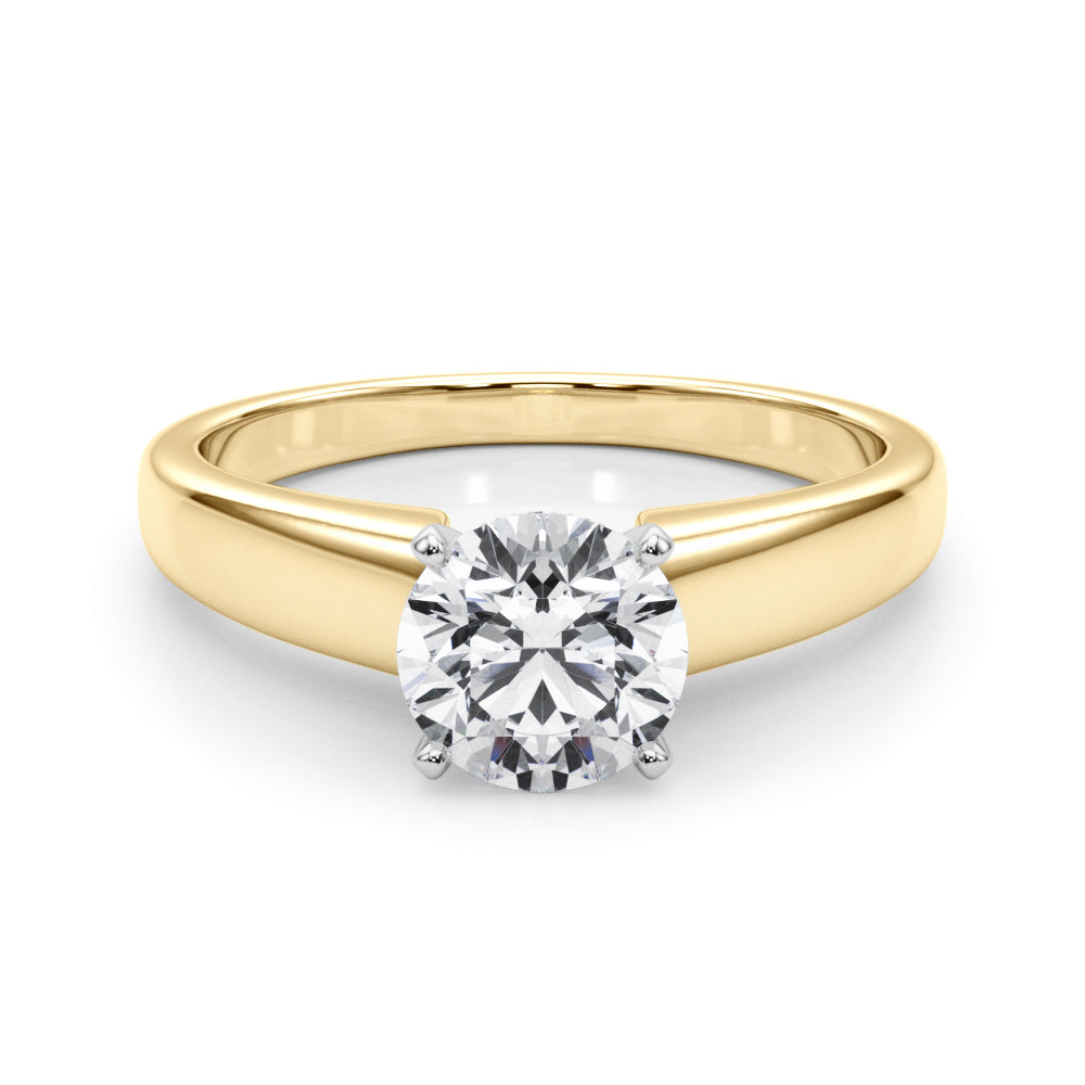 Iconic Remount Round Diamond Engagement Ring in 10K/14K gold and platinum with certified lab-grown or natural diamonds