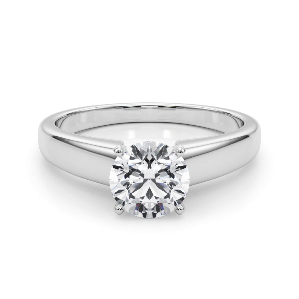 Iconic Remount Round Diamond Engagement Ring in 10K/14K gold and platinum with certified lab-grown or natural diamonds