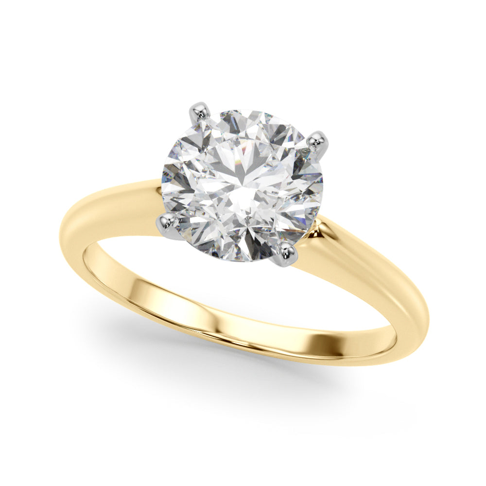 Cherished Remount Ring Round Diamond Engagement Ring in 10K/14K gold and platinum with certified lab-grown or natural diamonds