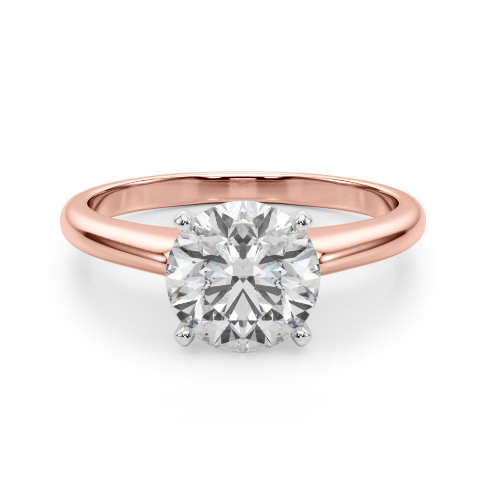 Cherished Remount Ring Round Diamond Engagement Ring in 10K/14K gold and platinum with certified lab-grown or natural diamonds