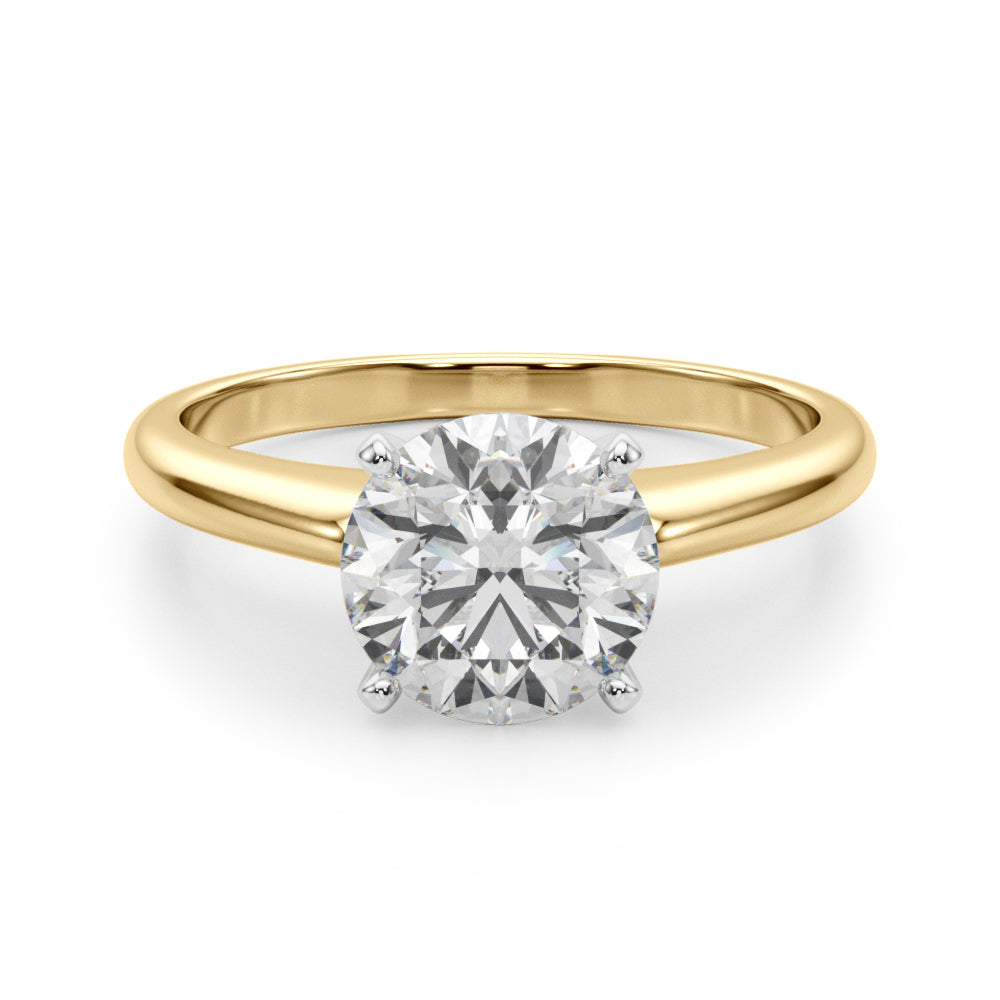 Cherished Remount Ring Round Diamond Engagement Ring in 10K/14K gold and platinum with certified lab-grown or natural diamonds