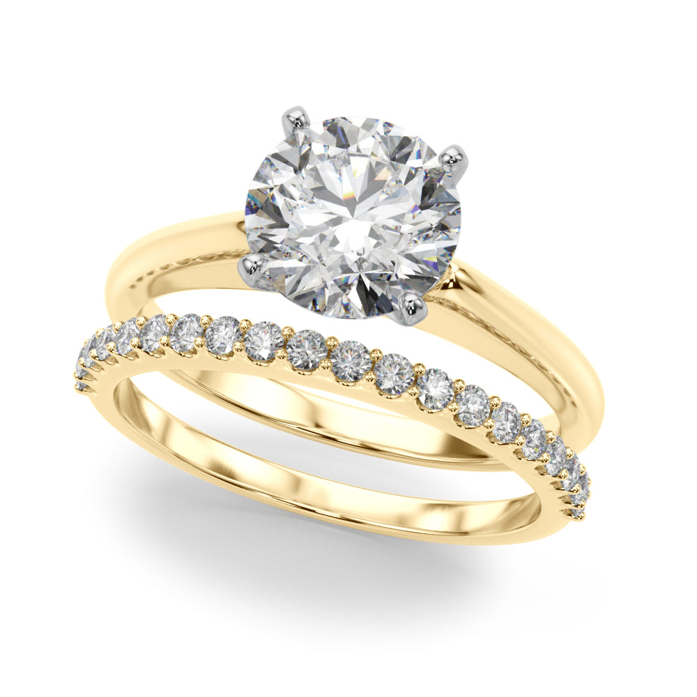 Cherished Remount Ring Round Diamond Engagement Ring in 10K/14K gold and platinum with certified lab-grown or natural diamonds