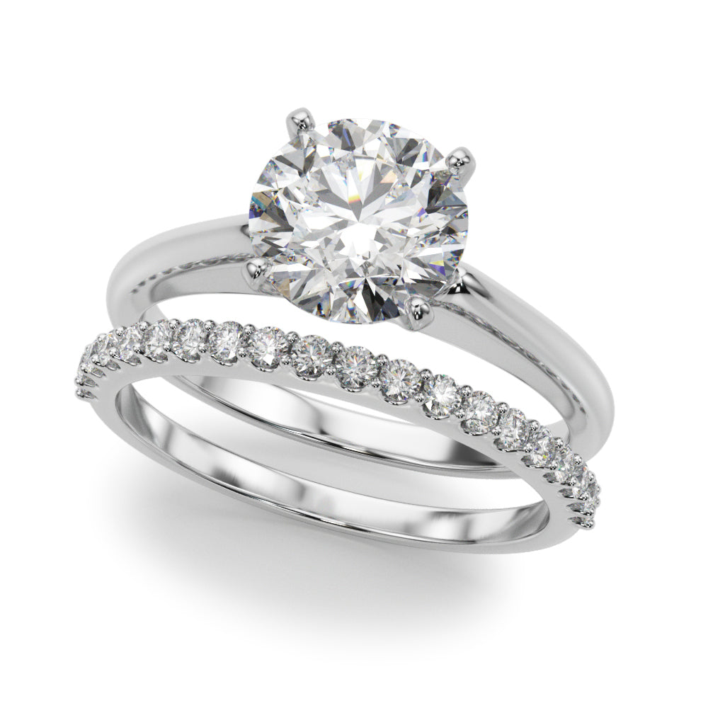 Cherished Remount Ring Round Diamond Engagement Ring in 10K/14K gold and platinum with certified lab-grown or natural diamonds