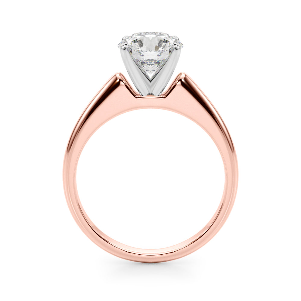 Cherished Remount Ring Round Diamond Engagement Ring in 10K/14K gold and platinum with certified lab-grown or natural diamonds