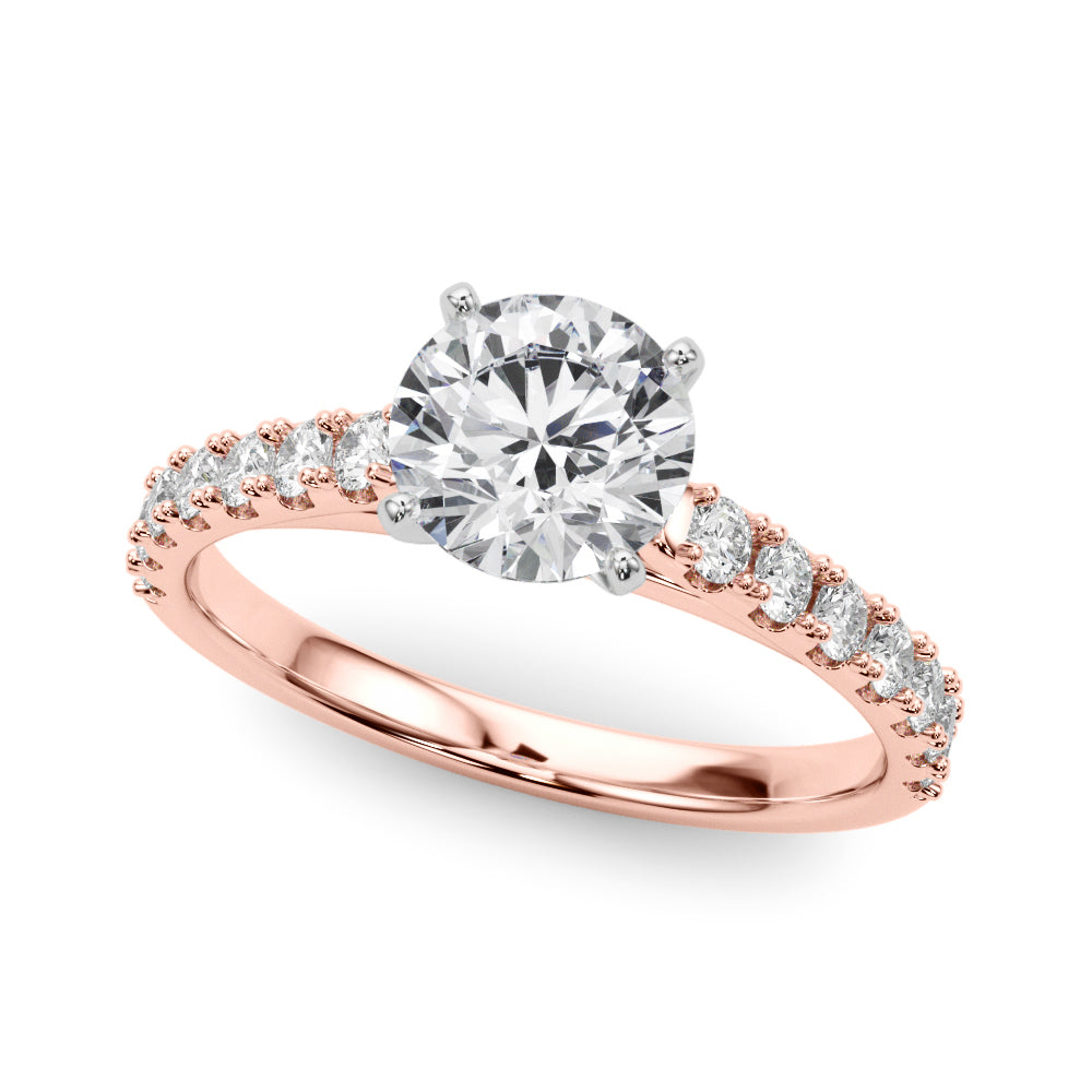 Splendid Remount Ring Round Diamond Engagement Ring in 10K/14K gold and platinum with certified lab-grown or natural diamonds