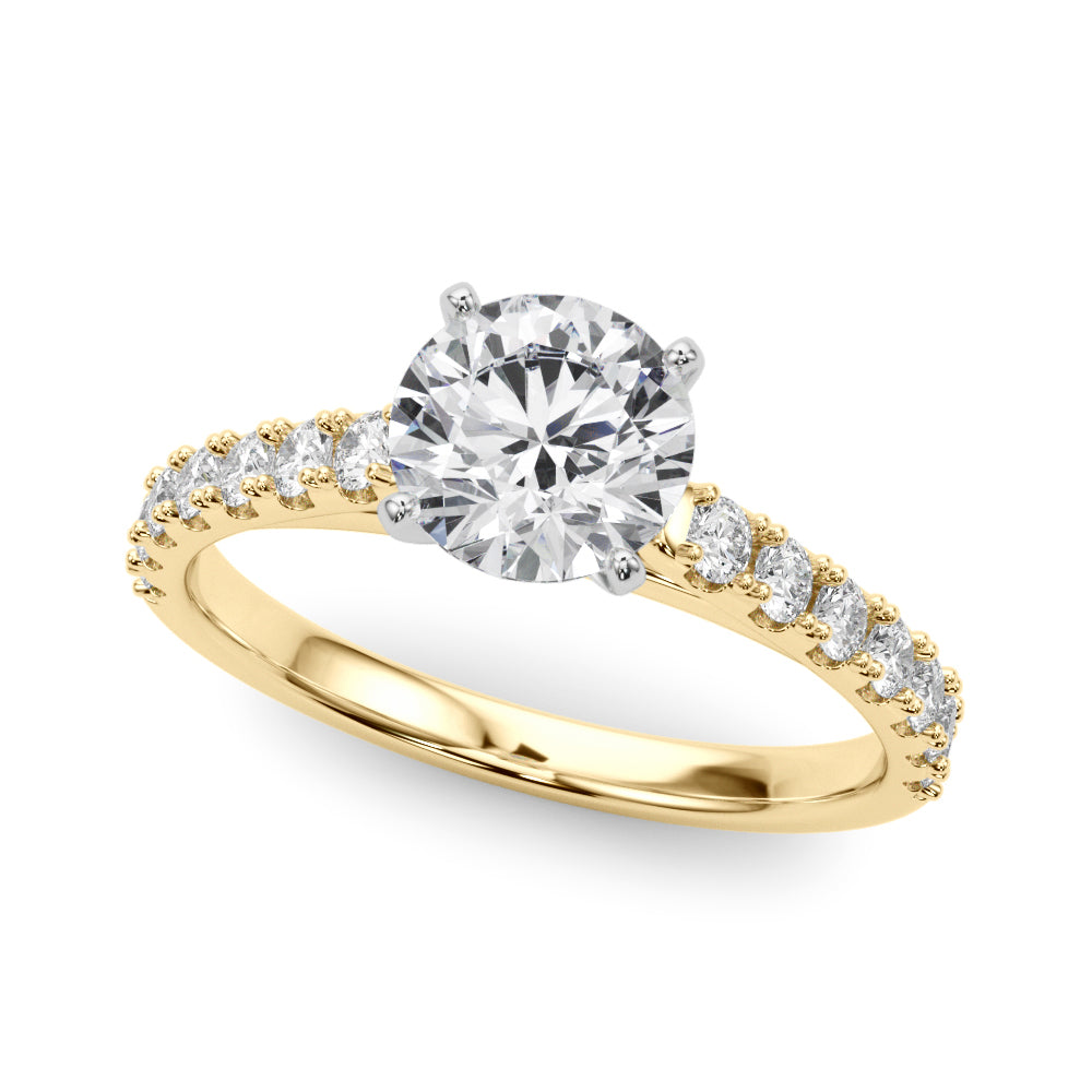 Splendid Remount Ring Round Diamond Engagement Ring in 10K/14K gold and platinum with certified lab-grown or natural diamonds