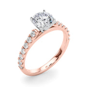 Splendid Remount Ring Round Diamond Engagement Ring in 10K/14K gold and platinum with certified lab-grown or natural diamonds