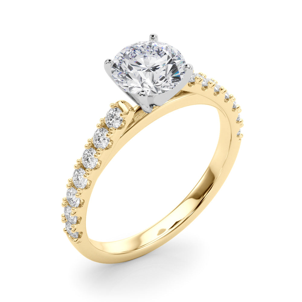 Splendid Remount Ring Round Diamond Engagement Ring in 10K/14K gold and platinum with certified lab-grown or natural diamonds