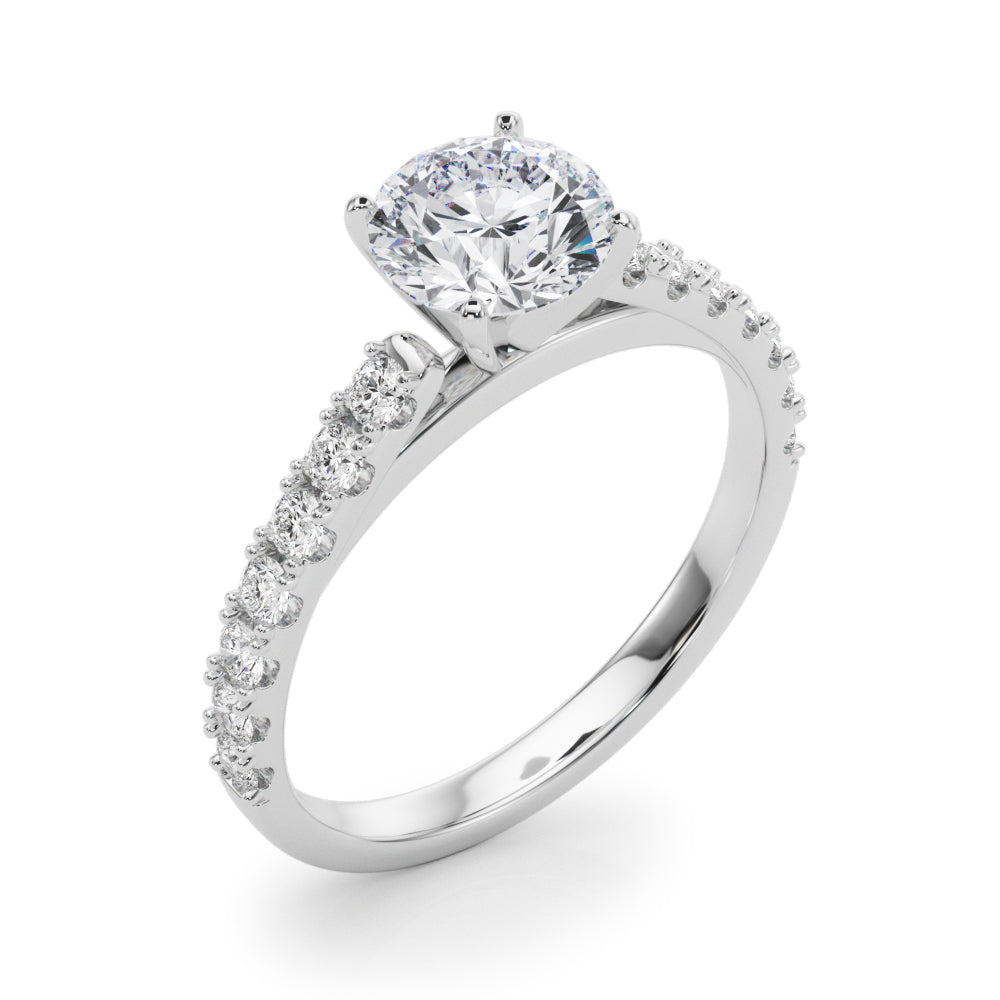Splendid Remount Ring Round Diamond Engagement Ring in 10K/14K gold and platinum with certified lab-grown or natural diamonds