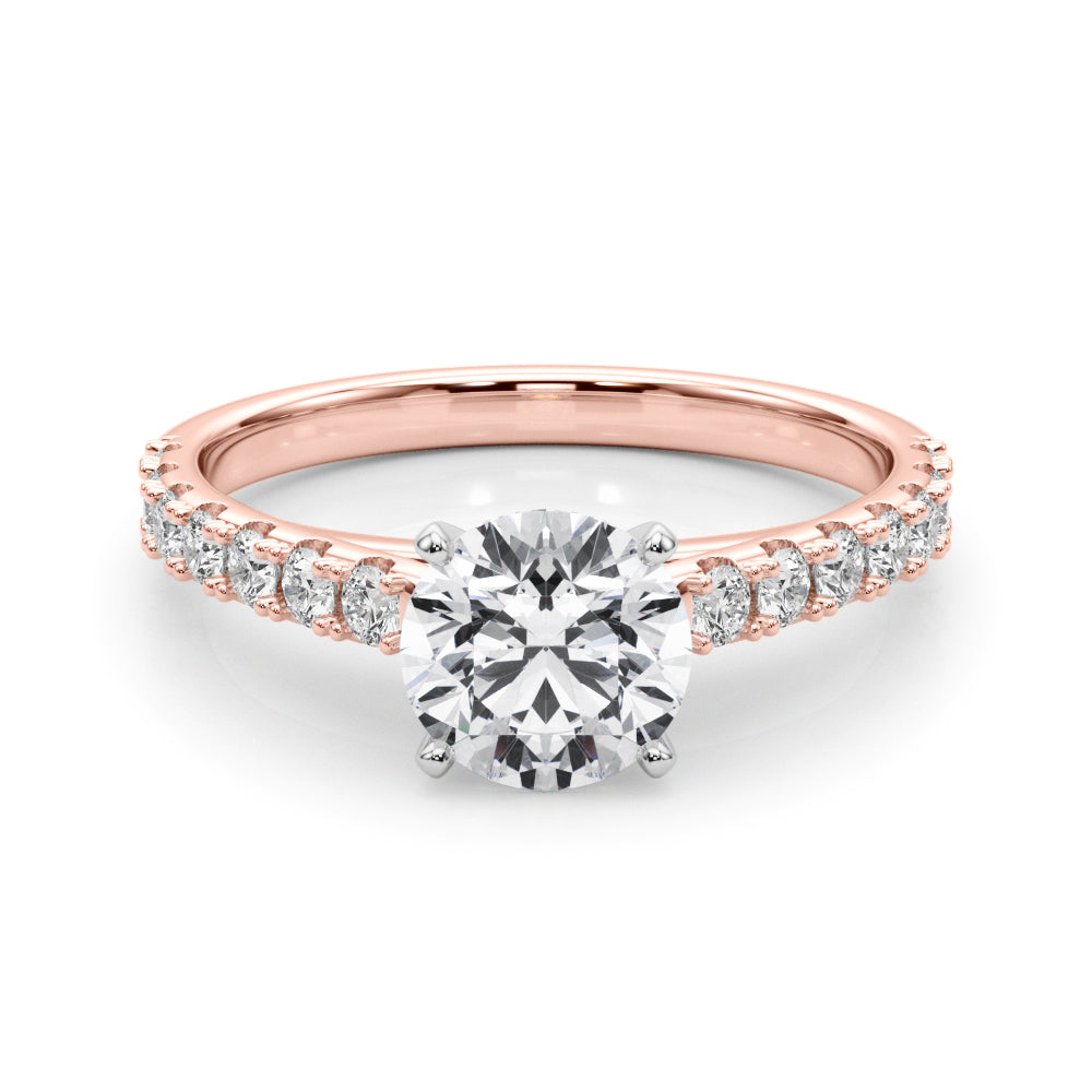 Splendid Remount Ring Round Diamond Engagement Ring in 10K/14K gold and platinum with certified lab-grown or natural diamonds