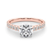 Splendid Remount Ring Round Diamond Engagement Ring in 10K/14K gold and platinum with certified lab-grown or natural diamonds