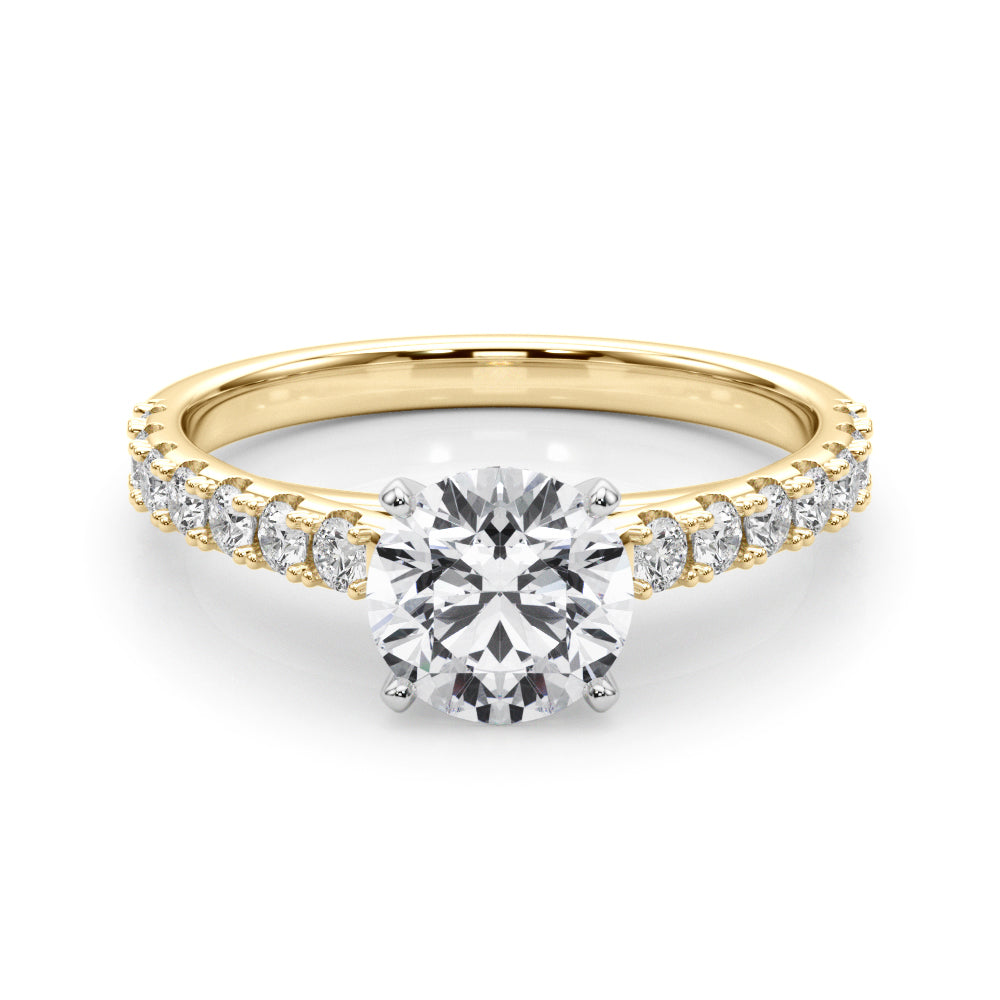 Splendid Remount Ring Round Diamond Engagement Ring in 10K/14K gold and platinum with certified lab-grown or natural diamonds