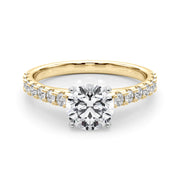 Splendid Remount Ring Round Diamond Engagement Ring in 10K/14K gold and platinum with certified lab-grown or natural diamonds
