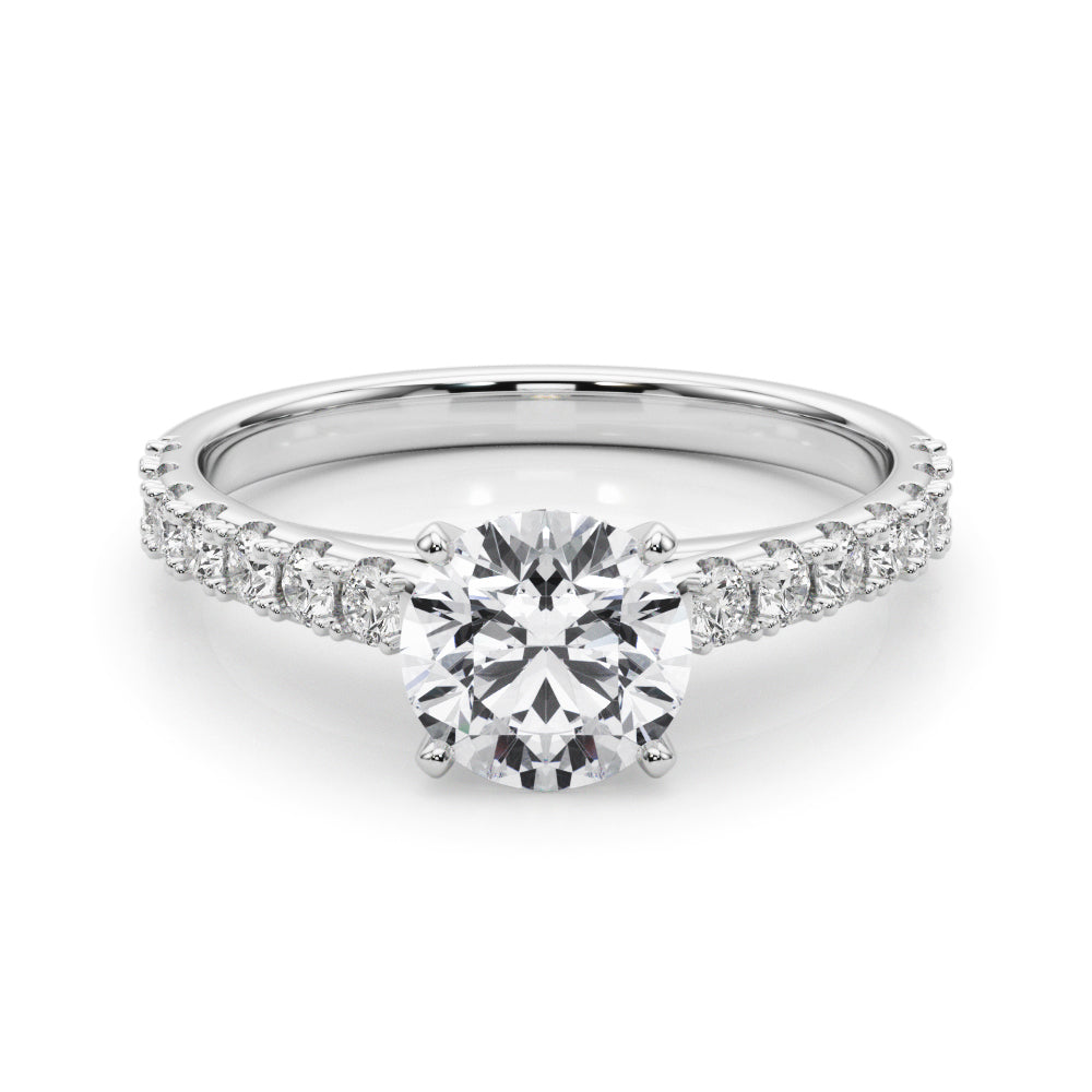 Splendid Remount Ring Round Diamond Engagement Ring in 10K/14K gold and platinum with certified lab-grown or natural diamonds