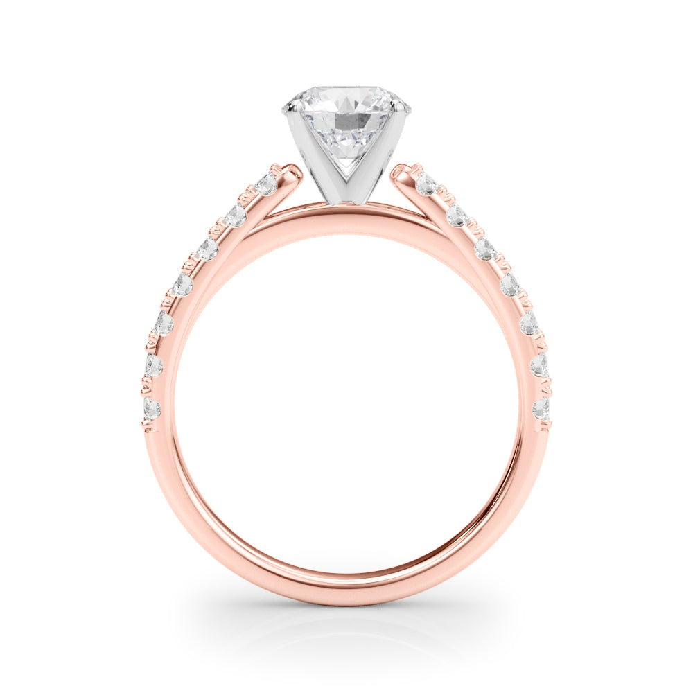 Splendid Remount Ring Round Diamond Engagement Ring in 10K/14K gold and platinum with certified lab-grown or natural diamonds